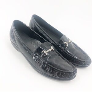 ✅ SAS 11.5 Black Patent Leather Horse Bit Loafer